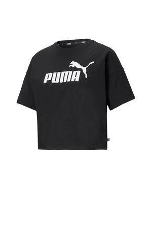 Camiseta Cropped Puma Essentials Logo-BLACK